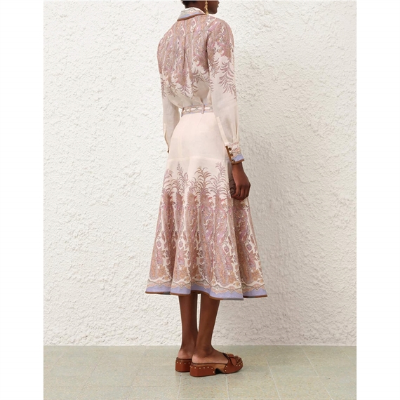 Zimmermann Alchemy A-Line Nederdel, Cream Paisley